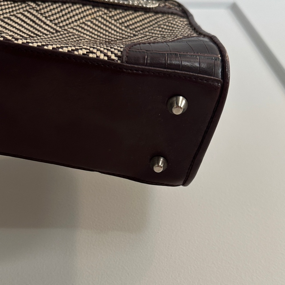 Bueno Brown and Cream Checkered Shoulder Bag - Picture 5 of 14